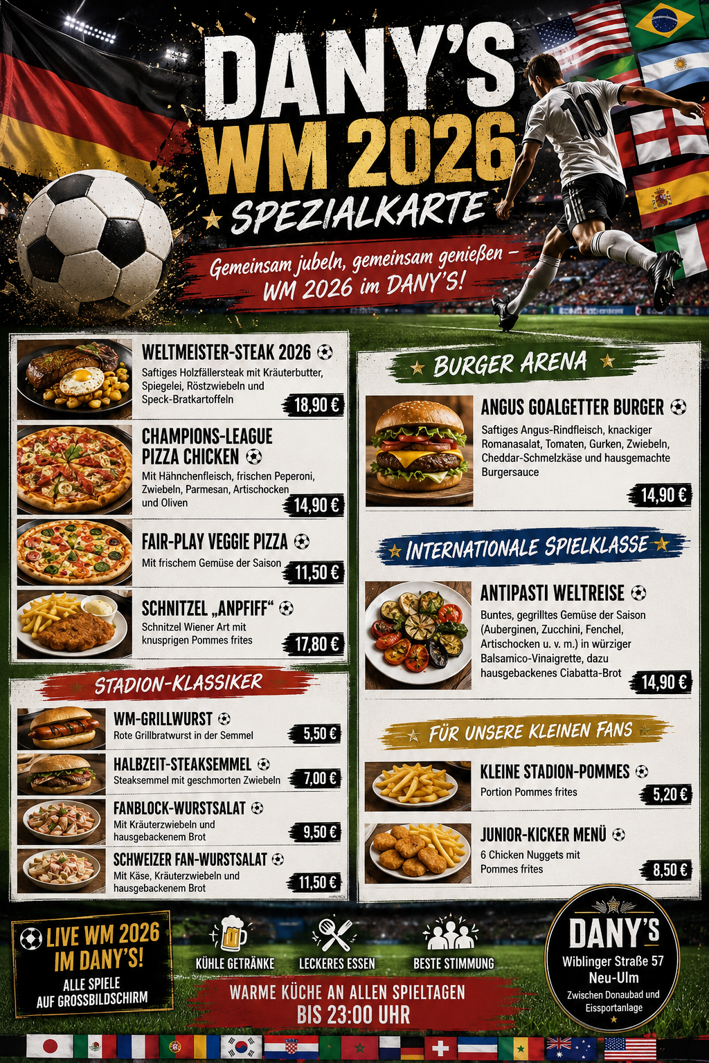 WM-Speisekarte dany/s Restaurant Neu-Ulm